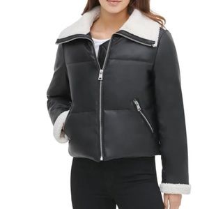 Levis Faux Leather Puffer Jacket